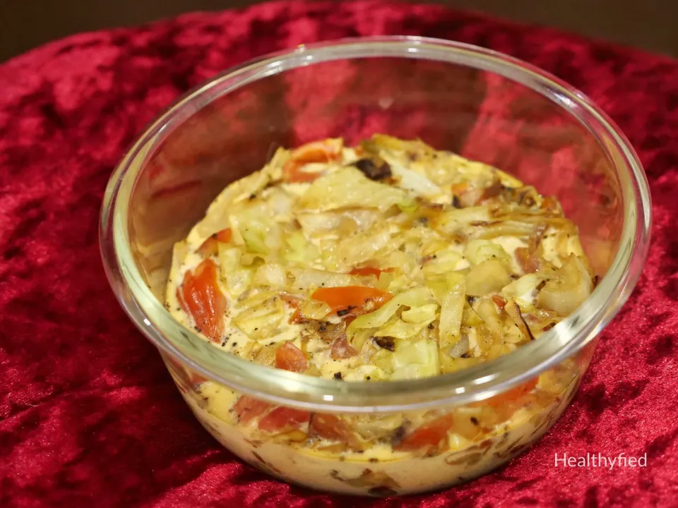 Steamed Egg with Cabbage Tomato